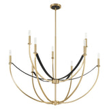 Sussex 40-inch 9-light Champagne Gold and Black Faux Leather Chandelier