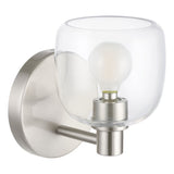 Valentina 5-inch 1-light Brushed Nickel Vanity Light with Clear Glass Shade