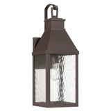 Glencrest 23-inch 1-light Dark Bronze Exterior Wall Sconce with Clear Water Glass