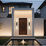 Brera 30-inch 2-light Matte Black and Textured Black Exterior Wall Sconce