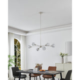 Helena 42-inch 6-light Polished Nickel Chandelier with Clear Acrylic Shades