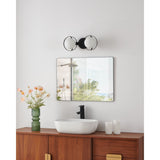 Parker 16-inch 2-light Matte Black Vanity Light with Etched Opal Glass Shades