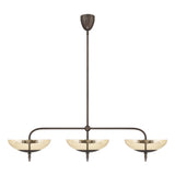 Fiorello 54-inch 9-light Forged Bronze Linear Chandelier with Smoked Amber Glass Shades