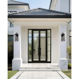 Hillside 31-inch 3-light Textured Black Exterior Wall Sconce with Clear Glass