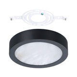Argyle 8-inch Textured Black and Natural Alabaster 5CCT LED Flush Mount