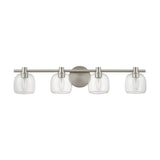 Valentina 30-inch 4-light Brushed Nickel Vanity Light with Clear Glass Shades