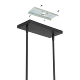 Julep 64-inch 8-light Matte Black Linear Chandelier with Opal Glass Shades