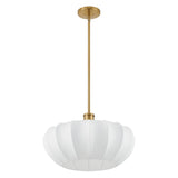 Bryony 22-inch 4-light Brushed Gold Convertible Pendant with White Synthetic Silk Shades