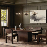 Fiorello 54-inch 9-light Forged Bronze Linear Chandelier with Smoked Amber Glass Shades