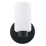 Bedminster 5-inch 1-light Matte Black Vanity Light with Etched Opal Ribbed Glass Shade