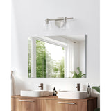 Valentina 15-inch 2-light Brushed Nickel Vanity Light with Clear Glass Shades