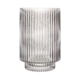 Amiens Glass Vase Grey Fluted By Renwil