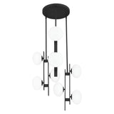 Julep 22-inch 9-light Matte Black Chandelier with Opal Glass Shades