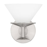 Tremolo 7-inch 1-light Brushed Nickel and Polished Nickel Vanity Light with Etched Opal Glass