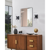 Valentin 13-inch 2-light Matte Black Vanity Light with Clear Pressed Glass Shades