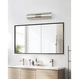 Colton 24-inch 2-light Brushed Nickel 5CCT LED Vanity Light with Etched Opal Glass Shades
