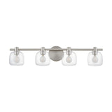 Valentina 30-inch 4-light Brushed Nickel Vanity Light with Clear Glass Shades
