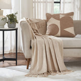 Curtis Throw Blanket Beige By Renwil