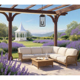 Hillside 7-inch 2-light Dark Bronze Exterior Pendant Light with Clear Glass