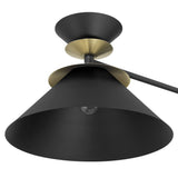 Tremolo 60-inch 2-light Textured Black and Champagne Gold Linear Chandelier