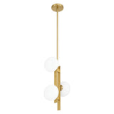 Julep 12-inch 3-light Brushed Gold Pendant Light with Opal Glass Shades