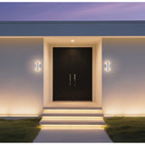 Jacks 15-inch Textured White 5CCT LED Exterior Wall Sconce
