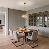 Abbey 18-inch 4-light Brass Convertible Pendant with Cream Cotton Rope Shade