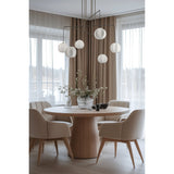 Bryony 48-inch 6-light Forged Bronze Chandelier with White Synthetic Silk Shades