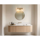 Dryden 15-inch 2-light Champagne Gold Vanity Light with Clear Ribbed Glass Shades