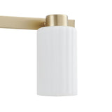 Bedminster 30-inch 4-light Champagne Gold Vanity Light with Etched Opal Ribbed Glass Shades