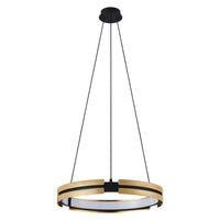 Grazia 24-inch Matte Black and Brushed Gold LED Chandelier