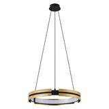 Grazia 24-inch Matte Black and Brushed Gold LED Chandelier