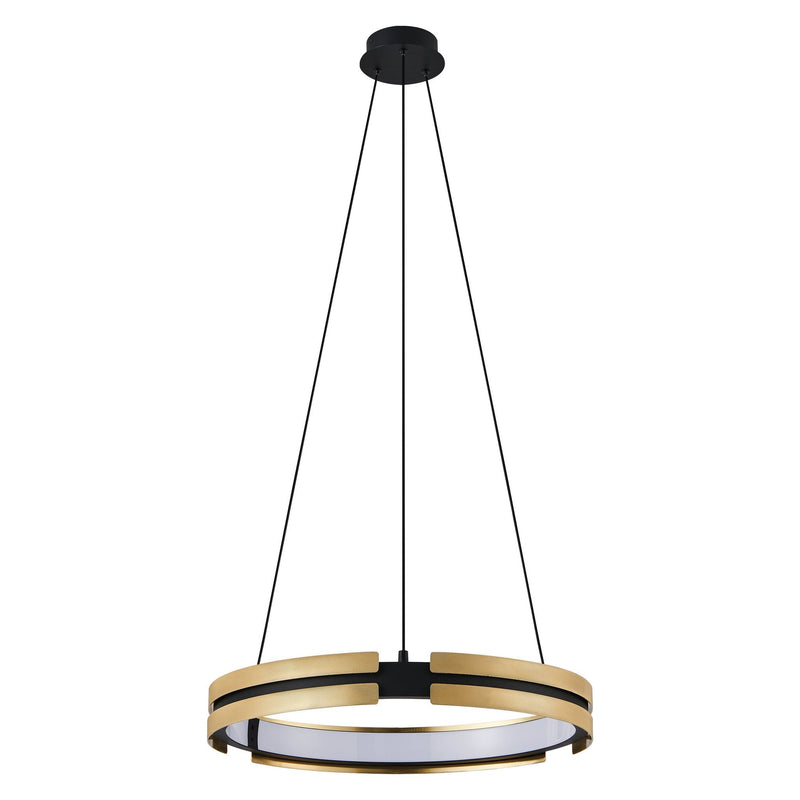 Grazia 24-inch Matte Black and Brushed Gold LED Chandelier