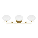 Julep 24-inch 3-light Brushed Gold Vanity Light with Opal Glass Shades