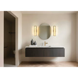 Courtney 18-inch Champagne Gold 5CCT LED Vanity Light with Clear Water Glass