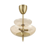 Fiorello 14-inch 3-light Brushed Gold Convertible Pendant with Smoked Amber Glass Shades