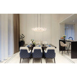 Avril 42-inch 8-light Forged Bronze Chandelier with Clear Starburst Glass Shade