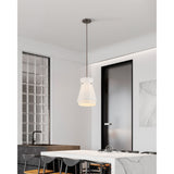 Bryony 12-inch 1-light Forged Bronze Convertible Pendant with White Synthetic Silk Shade