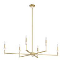 Montclair 46-inch 6-light Brushed Gold and Natural Alabaster Linear Chandelier