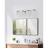 Bedminster 30-inch 4-light Brushed Nickel Vanity Light with Etched Opal Ribbed Glass Shades