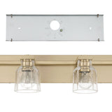 Dryden 32-inch 4-light Champagne Gold Vanity Light with Clear Ribbed Glass Shades
