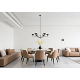 Tremolo 48-inch 6-light Textured Black and Champagne Gold Chandelier