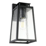 Salford 13-inch 1-light Matte Black Exterior Wall Sconce with Clear Antique Glass