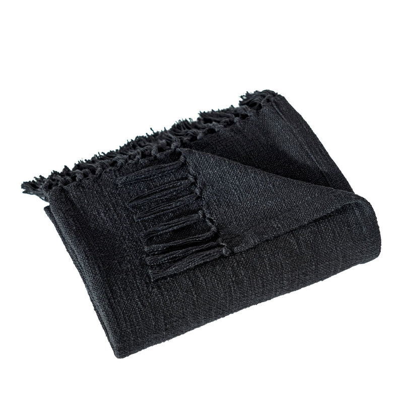 Carnelia Throw Blanket Black By Renwil