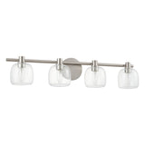 Valentina 30-inch 4-light Brushed Nickel Vanity Light with Clear Glass Shades