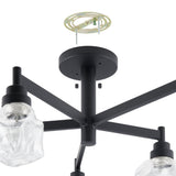 Lillyanna 26-inch 5-light Matte Black Semi-Flush Mount with Clear Ice Glass Shades