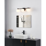 Valentina 24-inch 3-light Matte Black Vanity Light with Etched Opal Glass Shades