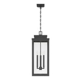 Hillside 11-inch 3-light Textured Black Exterior Pendant Light with Clear Glass