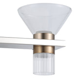 Blake 16-inch 4-light Polished Nickel and Champagne Gold 5CCT LED Vanity Light with Clear and Clear Ribbed Glass
