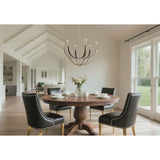 Sussex 29-inch 6-light Champagne Gold and Black Faux Leather Chandelier